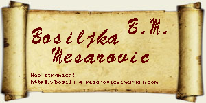 Bosiljka Mesarović vizit kartica